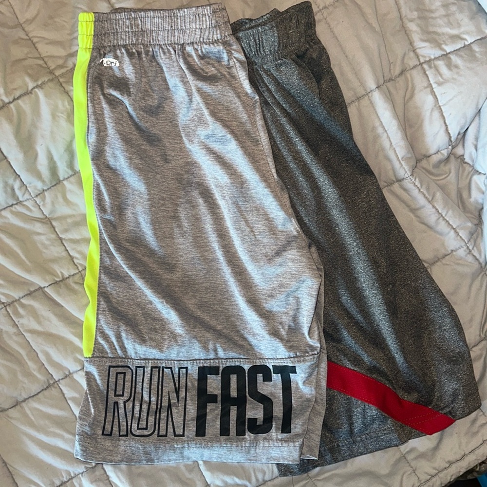2 pairs Boys size Med(10-12) athletic shorts